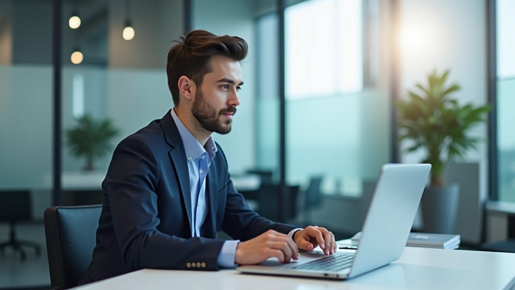Finance professional reviewing customer service metrics on dashboard